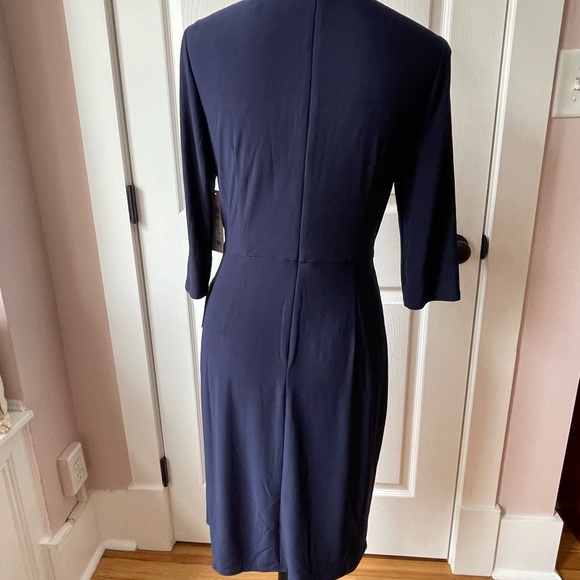 Eliza J Navy Blue Long Sleeve Knee Length Dress - Picture 5 of 8